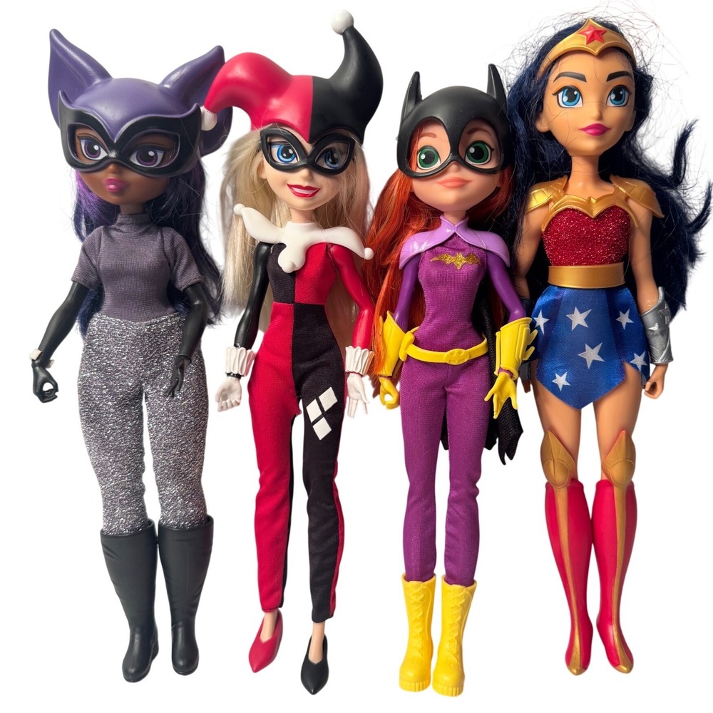 DC Super Hero Girls Doll Lot Mattel Wonder Woman Batgirl Harley Quinn Catwoman